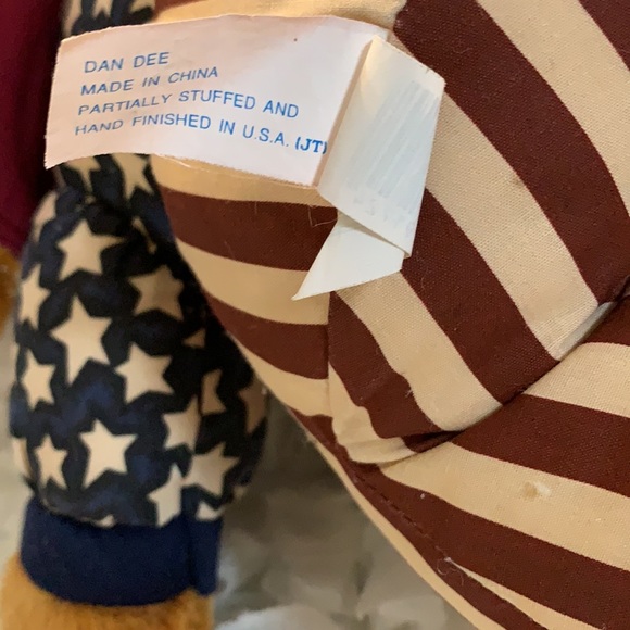 VTG Dan Dee Plush Girl & Boy Stuffed Bear Patriotic Red Whit Blue Star Spangle - Picture 7 of 7